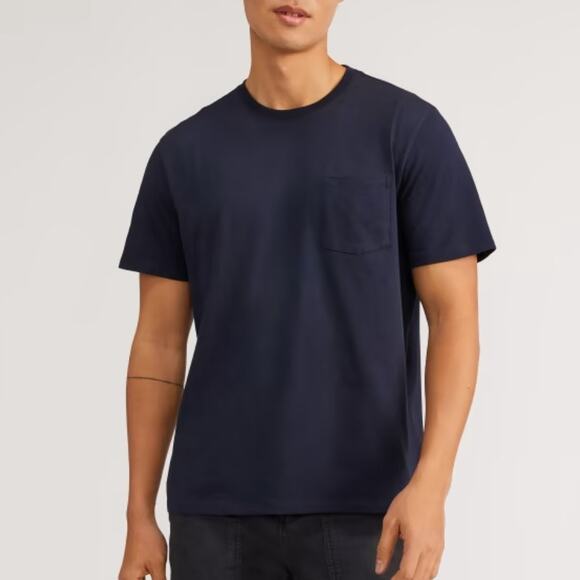 NWT Everlane The Premium Weight Pocket Crew Tee in Deep Navy - Picture 1 of 9